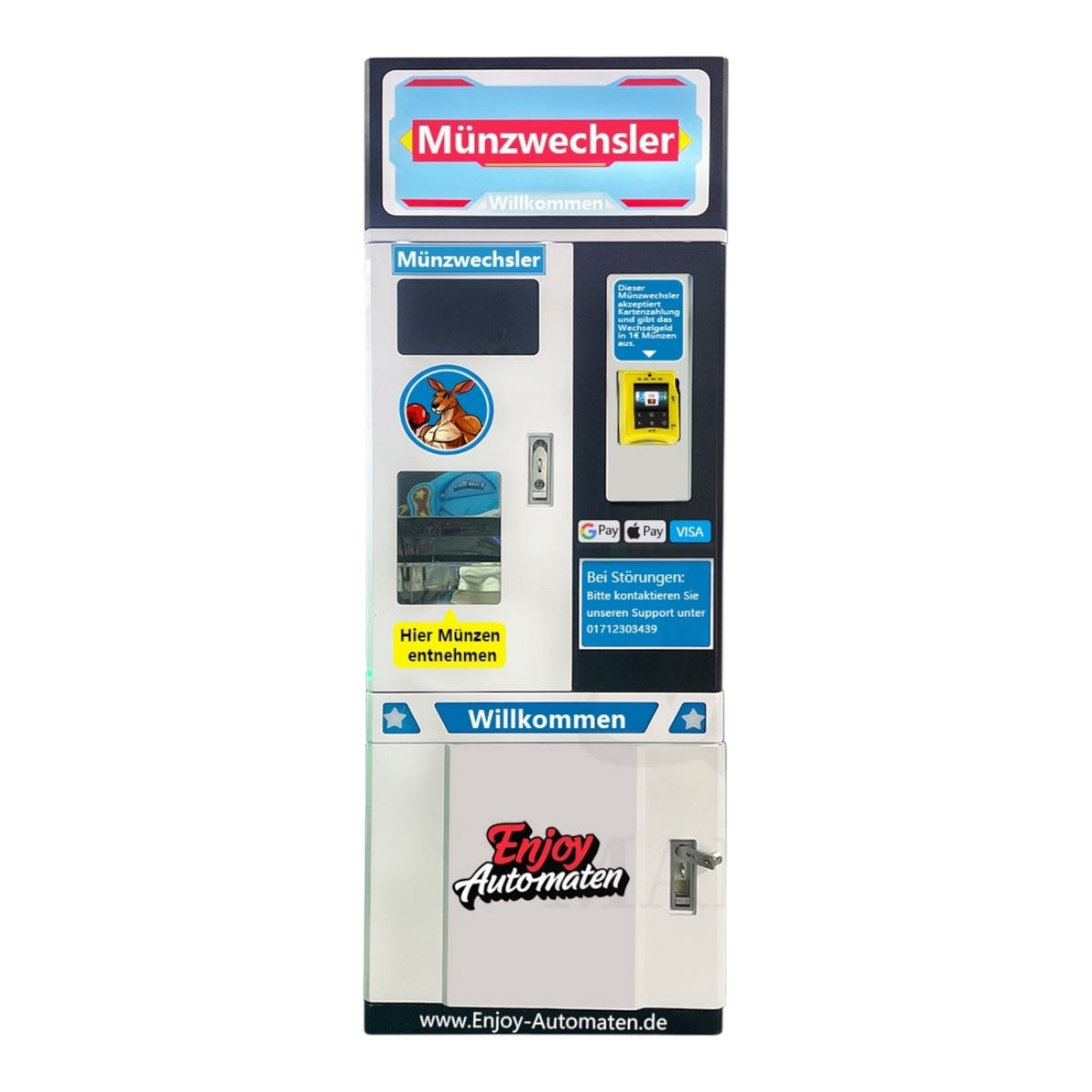 Münzwechsler-Automat mit Kartenzahlung, Ansicht 2